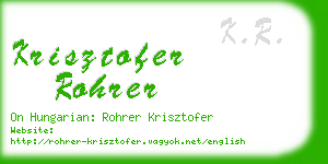 krisztofer rohrer business card